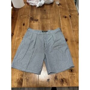Hunt Club Men's Pleated Cotton Shorts Blue Stripe Casual Summer Size 34